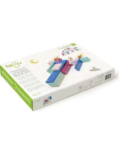 Juego de Bloques Magnéticos de Madera Tegu 24 Piezas Floración