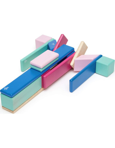 Juego de Bloques Magnéticos de Madera Tegu 24 Piezas Floración
