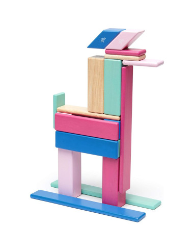 Juego de Bloques Magnéticos de Madera Tegu 24 Piezas Floración