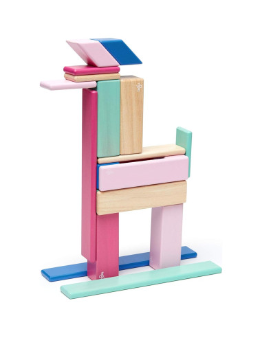 Juego de Bloques Magnéticos de Madera Tegu 24 Piezas Floración