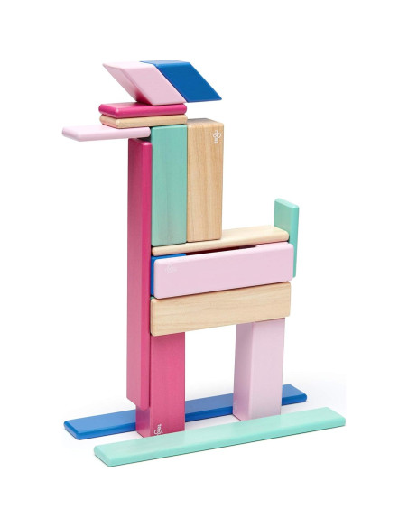 Juego de Bloques Magnéticos de Madera Tegu 24 Piezas Floración
