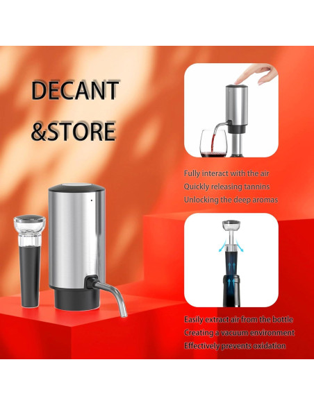 Juego de Abridor de Vino Eléctrico BW Wealthy con Aerador y Tapón