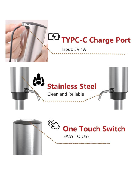 Juego de Abridor de Vino Eléctrico BW Wealthy con Aerador y Tapón