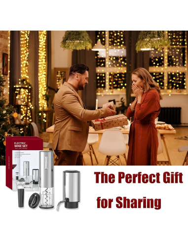 Juego de Abridor de Vino Eléctrico BW Wealthy con Aerador y Tapón