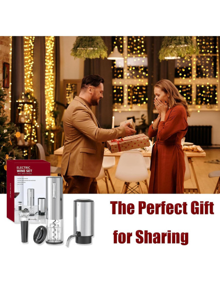 Juego de Abridor de Vino Eléctrico BW Wealthy con Aerador y Tapón