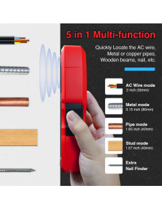 Escáner de Pared BOAK 5 en 1 con Pantalla LCD y Alarma 2