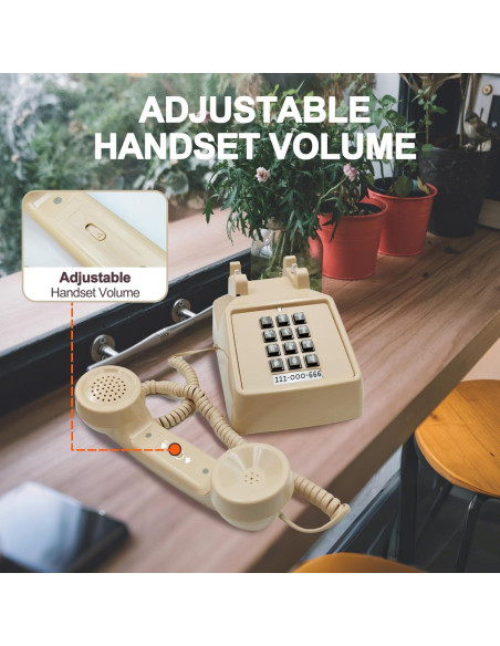 Teléfono de Línea Fija Vintage JIUZHOUYOUTU Beige 1.13 kg