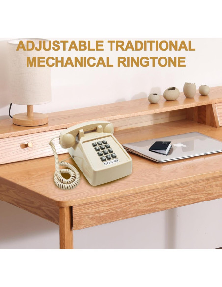 Teléfono de Línea Fija Vintage JIUZHOUYOUTU Beige 1.13 kg