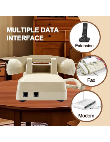 Teléfono de Línea Fija Vintage JIUZHOUYOUTU Beige 1.13 kg