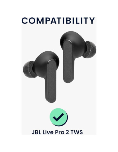 Puntas de Repuesto kwmobile para JBL Live Pro 2 TWS - 6 Pzas - Espuma de Memoria - Negro