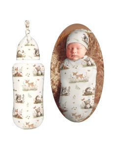 Conjunto de Manta de Arrullo y Gorro KiuLoam para Bebés