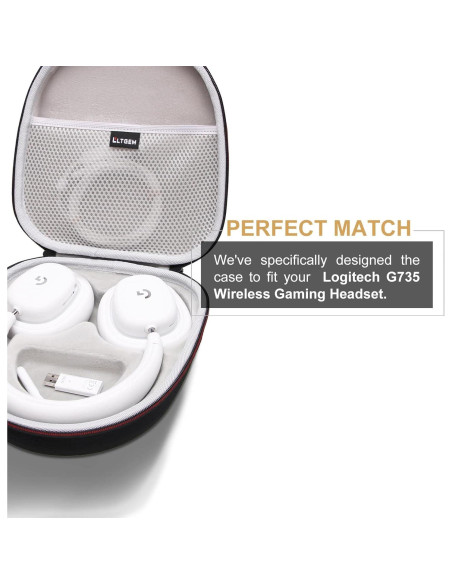Funda Dura LTGEM para Auriculares Logitech G735 - Negro