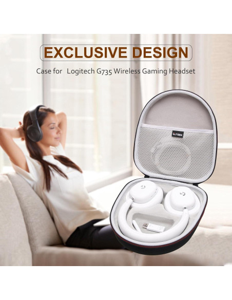 Funda Dura LTGEM para Auriculares Logitech G735 - Negro