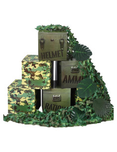 19 Piezas Decoraciones Fiesta Camo JellyArch - Cumpleaños Militar