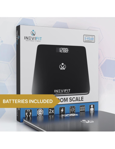 Báscula de Baño Digital INEVIFIT 181 kg Vidrio Templado