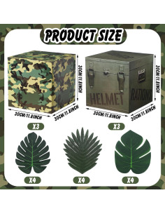 19 Piezas Decoraciones Fiesta Camo JellyArch - Cumpleaños Militar 2