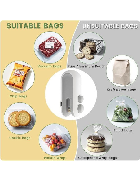 Mini Sello de Bolsas SJJGWW 2 en 1 Cortador y Sellador