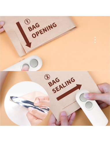 Mini Sello de Bolsas SJJGWW 2 en 1 Cortador y Sellador
