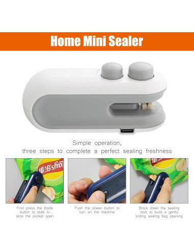 Mini Sello de Bolsas SJJGWW 2 en 1 Cortador y Sellador