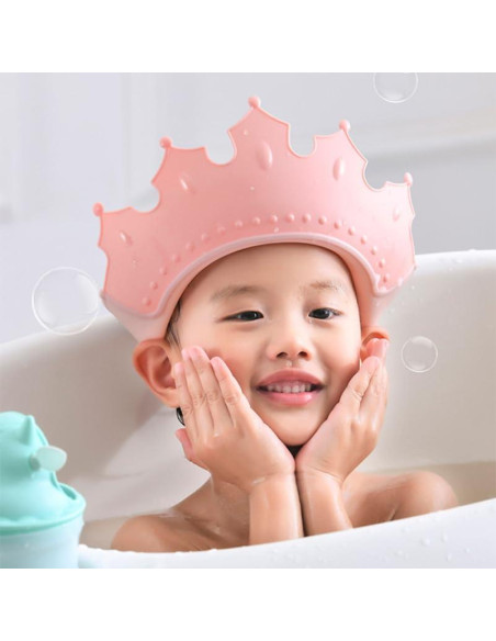 Gorro de Baño Ajustable MERRYHAPY para Niños Rosa 22x11cm
