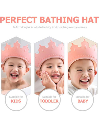 Gorro de Baño Ajustable MERRYHAPY para Niños Rosa 22x11cm