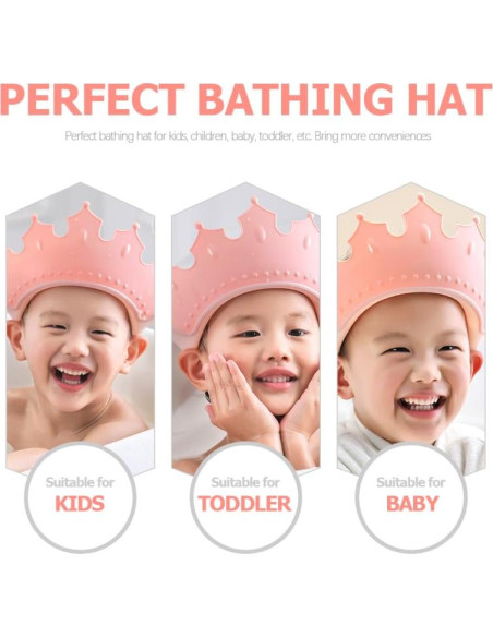 Gorro de Baño Ajustable MERRYHAPY para Niños Rosa 22x11cm