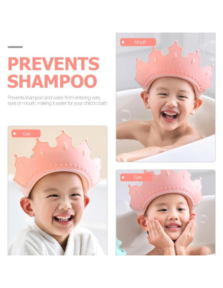 Gorro de Baño Ajustable MERRYHAPY para Niños Rosa 22x11cm