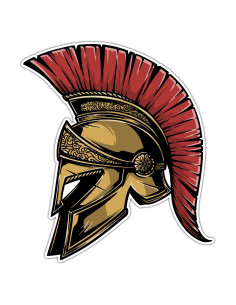 Calcomanía Casco Espartano Guerrero Vinilo 10x12 cm