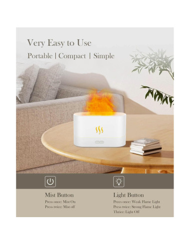 Difusor de Aroma Aegci A-F503 180ml Negro con Luz LED