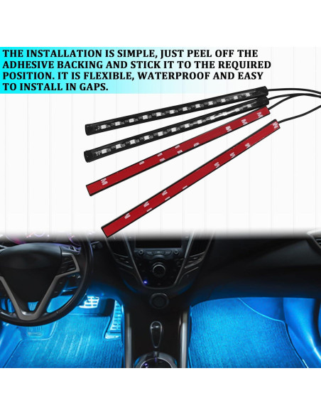 Luces LED para Automóvil Interior SamWinGear 4PCS Control APP 12V