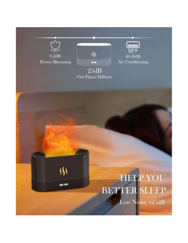 Difusor de Aroma Aegci A-F503 180ml Negro con Luz LED