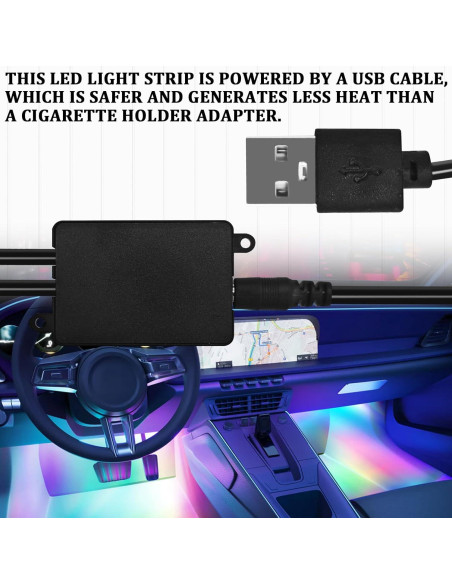 Luces LED para Automóvil Interior SamWinGear 4PCS Control APP 12V