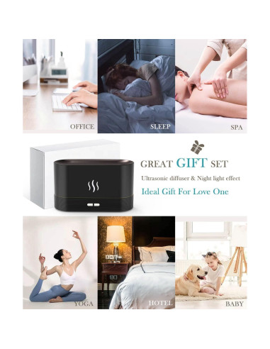 Difusor de Aroma Aegci A-F503 180ml Negro con Luz LED