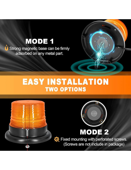 Luz Estroboscópica LED Dinfu Ámbar 10W Magnética IP67 Luz Estroboscópica LED Dinfu Ámbar 10W Magnética IP67