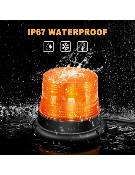 Luz Estroboscópica LED Dinfu Ámbar 10W Magnética IP67 Luz Estroboscópica LED Dinfu Ámbar 10W Magnética IP67