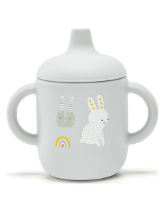 Taza Antivuelco de Silicona Little Rawr 180ml Gris-Rabbit