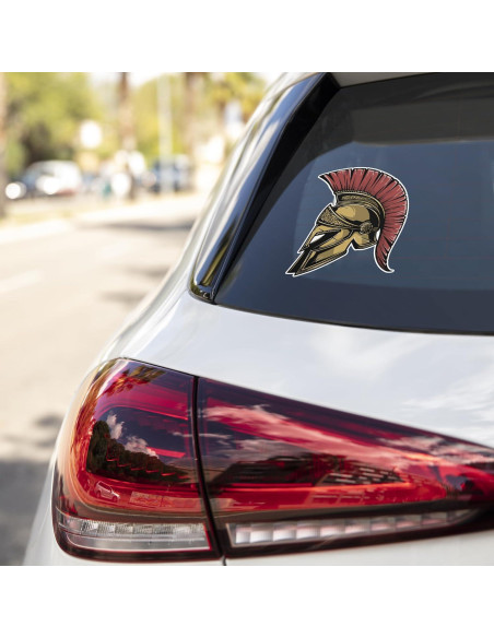 Calcomanía Casco Espartano Guerrero Vinilo 10x12 cm