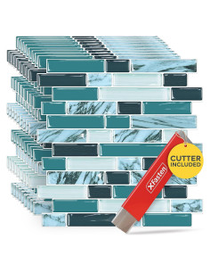Azulejos Adhesivos XFasten 10pcs 30.48x30.48cm Teal Brillante