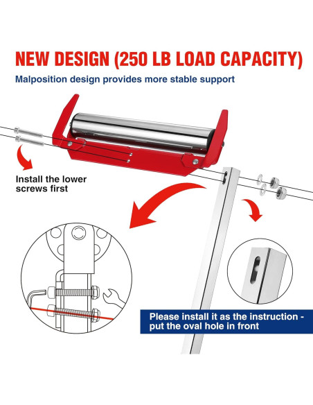Soporte de Rodillo Plegable WORKPRO 113.4 kg Ajustable Soporte de Rodillo Plegable WORKPRO 113.4 kg Ajustable