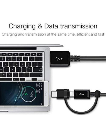 Cable Dual USB-C y MicroUSB Volt Plus Tech 5A 2Pack
