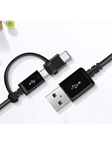 Cable Dual USB-C y MicroUSB Volt Plus Tech 5A 2Pack
