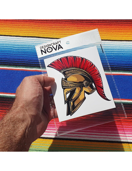 Calcomanía Casco Espartano Guerrero Vinilo 10x12 cm
