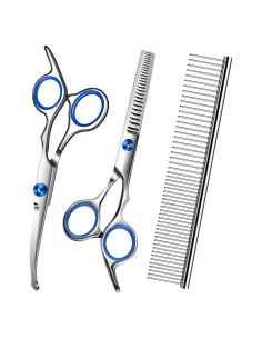 Kit de Tijeras para Acicalar Perros Wikdey 4 en 1 con Peine