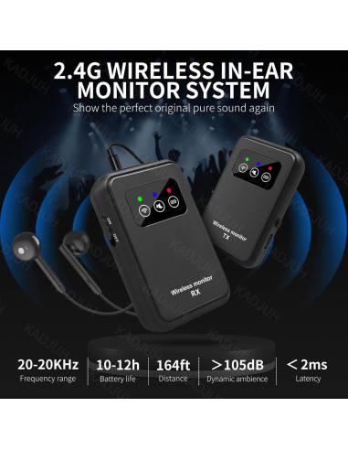 Sistema de Monitoreo In-Ear Inalámbrico Kadjuh M7 50m