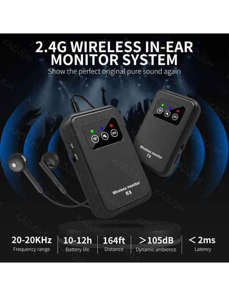 Sistema de Monitoreo In-Ear Inalámbrico Kadjuh M7 50m