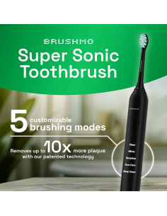 Cepillo de Dientes Eléctrico Brushmo BM01 Negro con 4 Cabezas 2