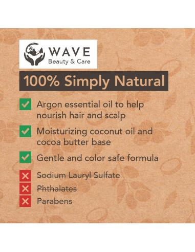 Juego de Champú y Acondicionador en Barra Wave - Vegano y Sin Sulfatos - Hidratación Intensa con Aceite de Argan