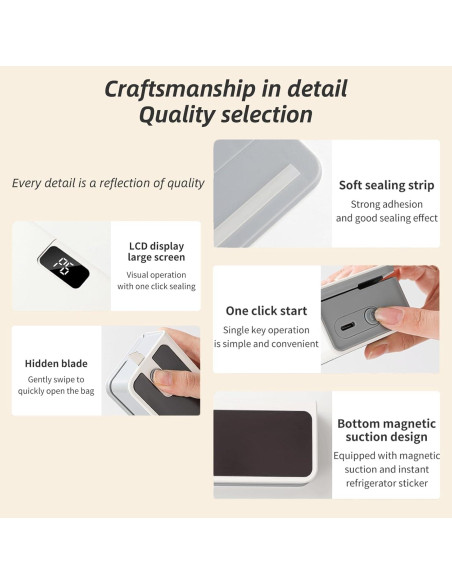 Mini Sello de Bolsas YACVRLT Recargable 1600mAh Azul