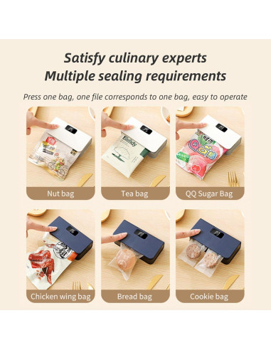 Mini Sello de Bolsas YACVRLT Recargable 1600mAh Azul