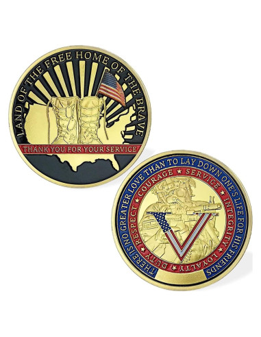 Moneda de Desafío Militar EE. UU. Glamtune 3.99 cm Regalo Veteranos